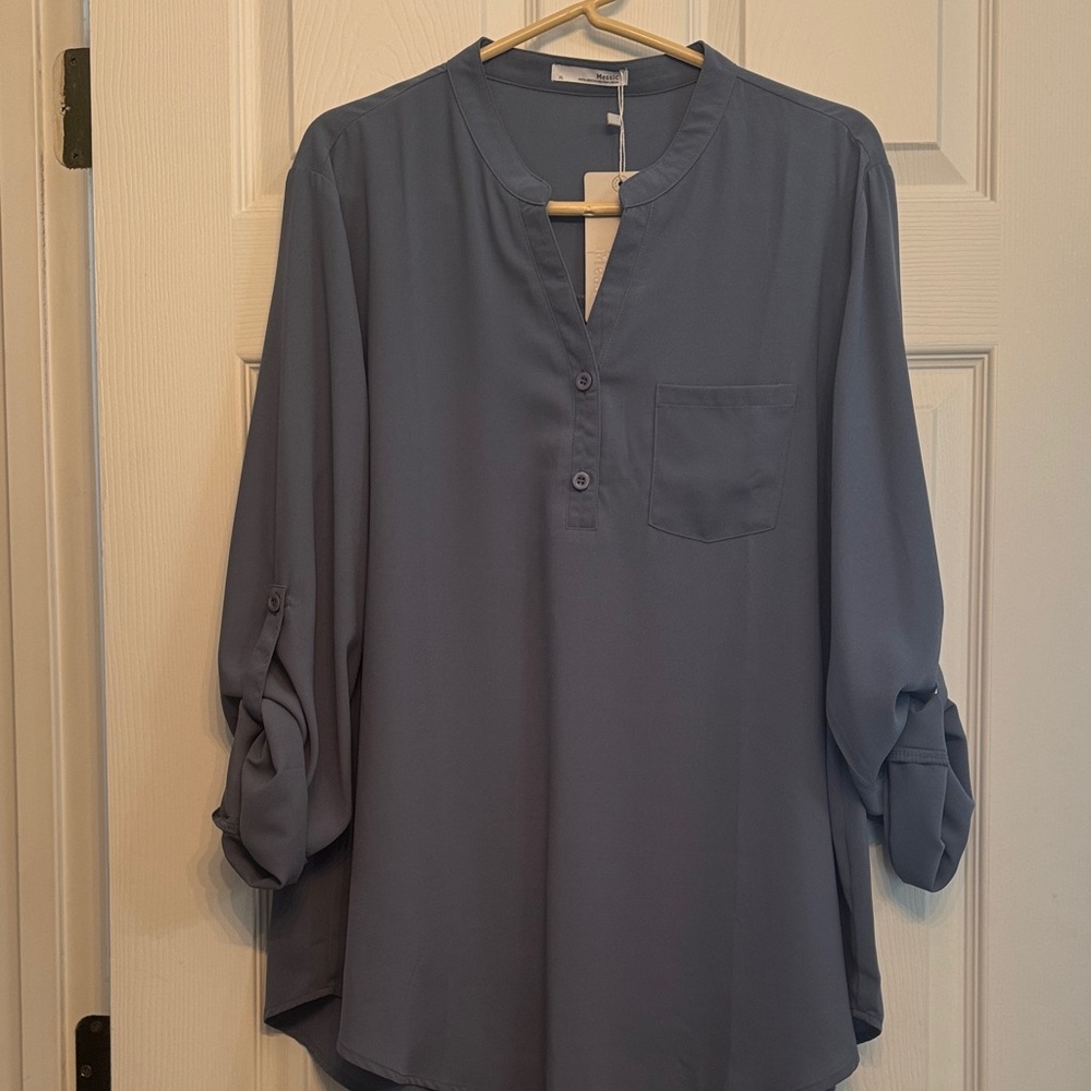 Elegant Blue Women's Blouse